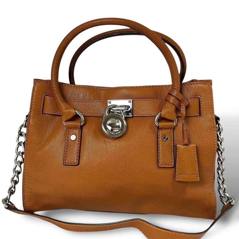 Michael Kors 2way One Shoulder Leather Handbag Shoulder Bag A4 Brown .